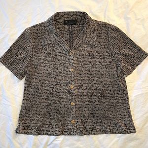 vintage y2k short sleeve boxy cut button down shirt